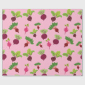 Schönes Rosa und Lila Rübe Gemustert Geschenkpapier (Flach)