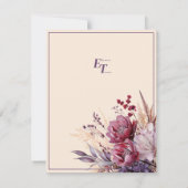 Schönes Rosa und Mauve Elegante Blume Save The Date (Rückseite)