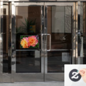 Schönes rosa und orange Rose Foto Fensteraufkleber (Büro Tür)