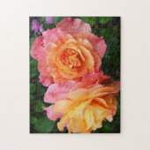 Schönes rosa und orange Rose Foto Puzzle (Vertikal)
