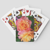 Schönes rosa und orange Rose Foto Spielkarten (Rückseite)