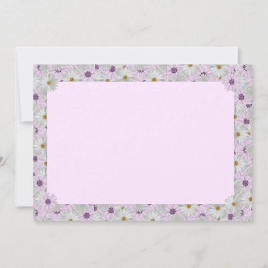 Schönes Rosa und Weiße Daisy Blumengrüße Karte (Rückseite)