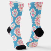 Schönes Rosa und Weiße Flora Mandala Socken (Gewinkelt)