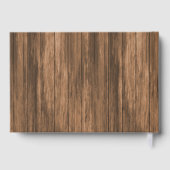 Schönes Rosa und Weiße Rosen auf Holz - Gästebuch (Rückseite)