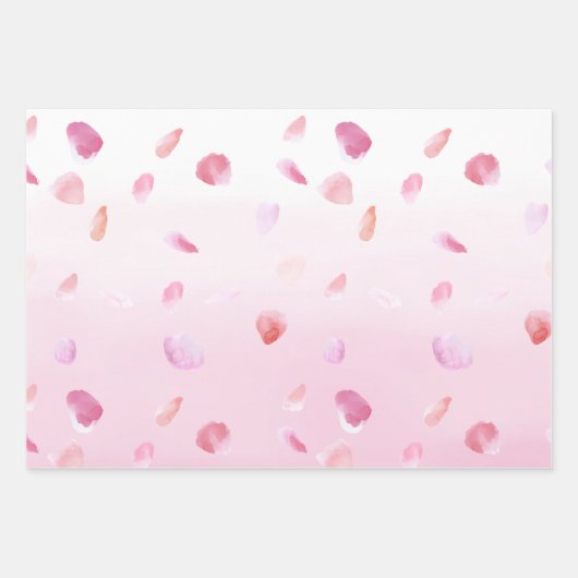 Schönes rosa Wasserfarben Geschenkpapier Set (Vorderseite 3)