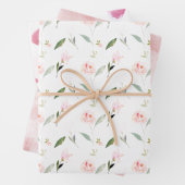 Schönes rosa Wasserfarben Geschenkpapier Set (Beispiel)