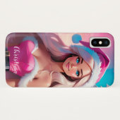 Schönes rosa Weihnachtsmädchen 01 Case-Mate iPhone Hülle (Rückseite (Horizontal))