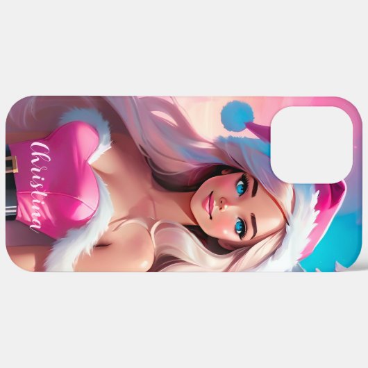 Schönes rosa Weihnachtsmädchen 01 Case-Mate iPhone Hülle (Rückseite / Rechts)