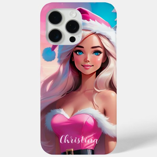 Schönes rosa Weihnachtsmädchen 01 Case-Mate iPhone Hülle (Rückseite)