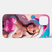 Schönes rosa Weihnachtsmädchen 01 Case-Mate iPhone Hülle (Rückseite (Horizontal))