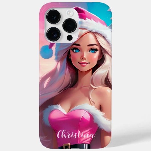 Schönes rosa Weihnachtsmädchen 01 Case-Mate iPhone Hülle (Rückseite)