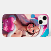 Schönes rosa Weihnachtsmädchen 01 Case-Mate iPhone Hülle (Rückseite (Horizontal))