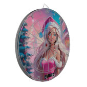 Schönes rosa Weihnachtsmädchen 01 Dartscheibe (Vorderseite Links)