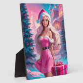 Schönes rosa Weihnachtsmädchen 01 Fotoplatte (Seite)