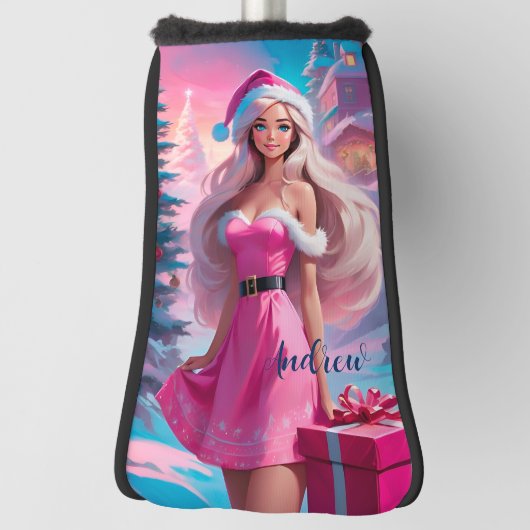 Schönes rosa Weihnachtsmädchen 01 Golf Headcover (Rotieren 90)