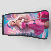 Schönes rosa Weihnachtsmädchen 01 Golf Headcover (Vorderseite)