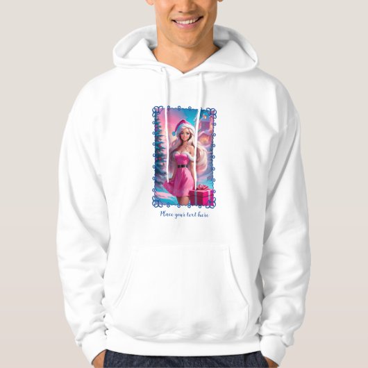 Schönes rosa Weihnachtsmädchen 01 Hoodie (Vorderseite)