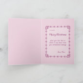 Schönes rosa Weihnachtsmädchen 01 Karte (Innenseite)