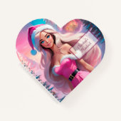 Schönes rosa Weihnachtsmädchen 01 Notizblock (Vorderseite)