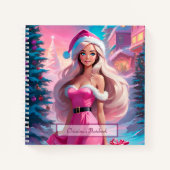 Schönes rosa Weihnachtsmädchen 01 Notizblock (Vorderseite)
