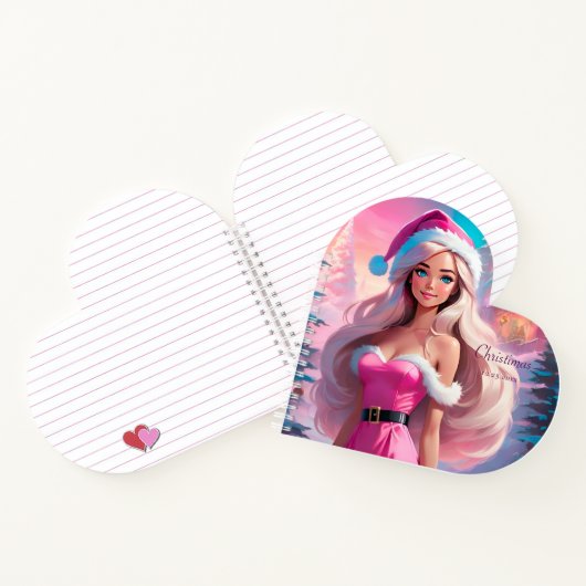 Schönes rosa Weihnachtsmädchen 01 Notizblock (Innenseite)