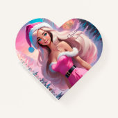 Schönes rosa Weihnachtsmädchen 01 Notizblock (Vorderseite)