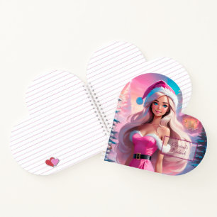 Schönes rosa Weihnachtsmädchen 01 Notizblock