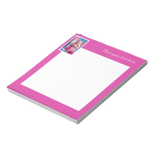 Schönes rosa Weihnachtsmädchen 01 Notizblock (Rotiert)