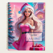 Schönes rosa Weihnachtsmädchen 01 Planer (Vorderseite)