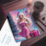 Schönes rosa Weihnachtsmädchen 01 Postkarte<br><div class="desc">Schöne Illustration eines schönen Mädchens in rosa Kleid und Weihnachtshut mit Geschenkboxen in der Nähe von Weihnachtsbaum. Wählen Sie dieses bezaubernde Mädchen in den Santa Suiten, umgeben von der magischen Christimas-Athmosphäre, um Ihren Urlaub mit Freude und einer Touch der Magie zu feiern. Sie können alle verwandten Artikel in der Sammlung...</div>
