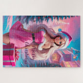 Schönes rosa Weihnachtsmädchen 01 Puzzle (Horizontal)