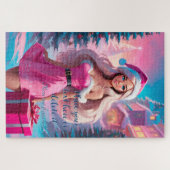 Schönes rosa Weihnachtsmädchen 01 Puzzle (Horizontal)