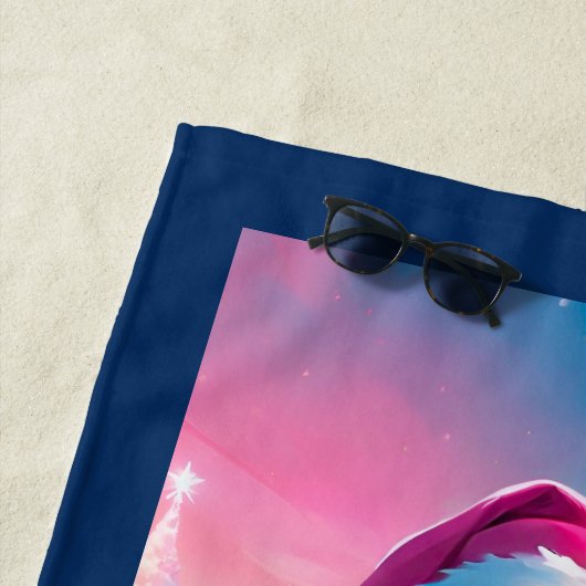 Schönes rosa Weihnachtsmädchen 01 Strandtuch (Beispiel)