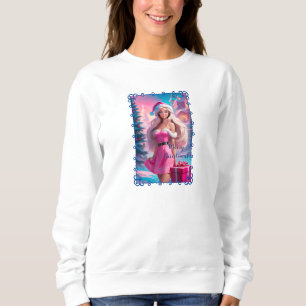 Schönes rosa Weihnachtsmädchen 01 Sweatshirt