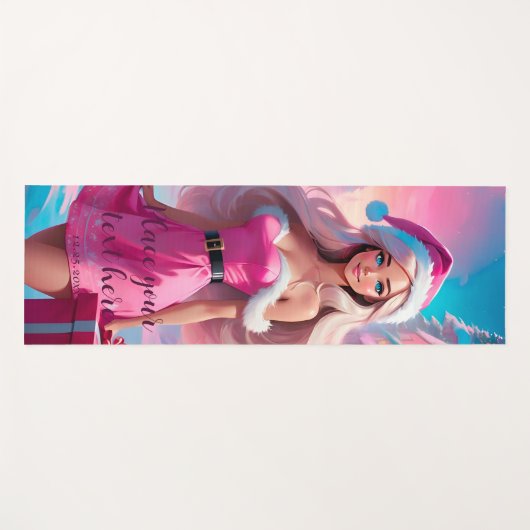 Schönes rosa Weihnachtsmädchen 01 Yogamatte (Vorderseite (Horizontal))