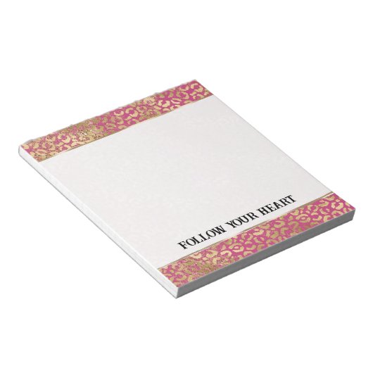 Schönes Rosa Zebra Sparkle Glitzer Notizblock (angewinkelt)