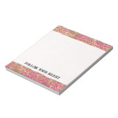 Schönes Rosa Zebra Sparkle Glitzer Notizblock (Rotiert)