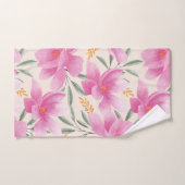 Schönes rosafarbenes Blumenbademantel Set (Handtuch)