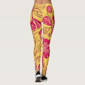 Schönes rosafarbenes Muster für Wirble Blume Leggings (Rückseite)