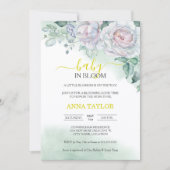 Schönes Rose Baby in Blütenblütendusche Einladung (Vorderseite)