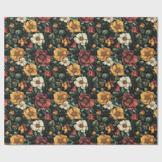 Schönes Rose Boho Wrapping Paper Geschenkpapier (Flach)