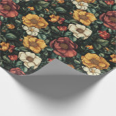 Schönes Rose Boho Wrapping Paper Geschenkpapier (Ecke)