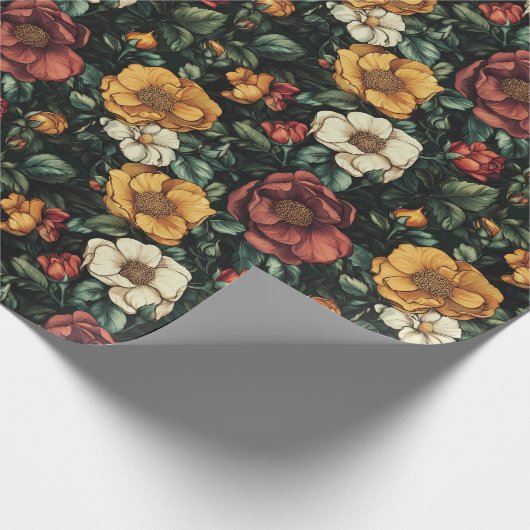 Schönes Rose Boho Wrapping Paper Geschenkpapier (Ecke)