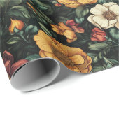 Schönes Rose Boho Wrapping Paper Geschenkpapier (Rolleneckpunkt)