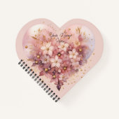 Schönes Rose farbiges Wasserfarbenherz Notizblock (Vorderseite)