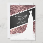 Schönes Rose Gold Glitzer Brautparty Einladung (Vorderseite)