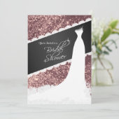 Schönes Rose Gold Glitzer Brautparty Einladung (Stehend Vorderseite)