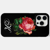 SCHÖNES ROSE MONOGRAMM, schwarz Case-Mate iPhone Hülle (Rückseite (Horizontal))