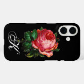 SCHÖNES ROSE MONOGRAMM, schwarz Case-Mate iPhone Hülle (Rückseite (Horizontal))