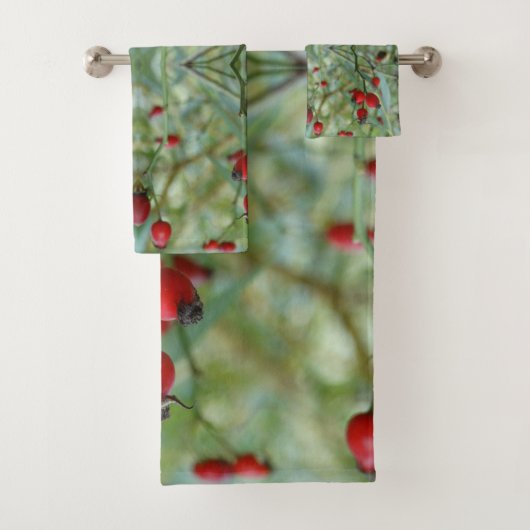 Schönes Rosehip Abstraktes Bad Handtuch Set (Insitu)